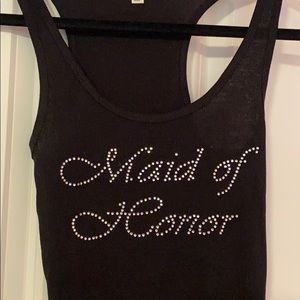 Maid of Honor bling black tank